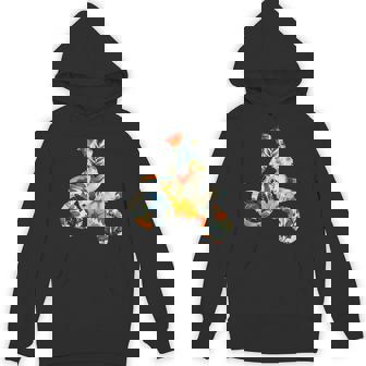 エレガントなシルエット フラワーアートピース フローラル モトクロス パーカー - Kawaiitshirt