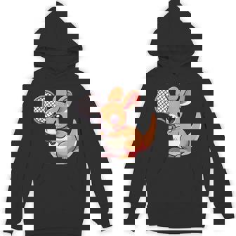 カンガルー かわいい ラケット スポーツ テニス プレイ 動物 キャラクター キュート パーカー - Kawaiitshirt