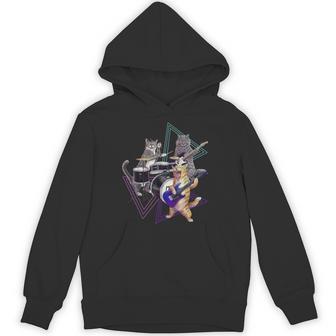 キャットバンド-ベース、ギター、ドラムセットのロックキティ パーカー - Kawaiitshirt