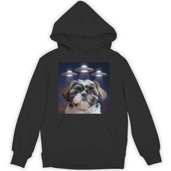 シーズー 犬 シウツー 犬 エイリアン Ufohitzhu おもしろい シーズー 長袖tシャツ パーカー - Kawaiitshirt
