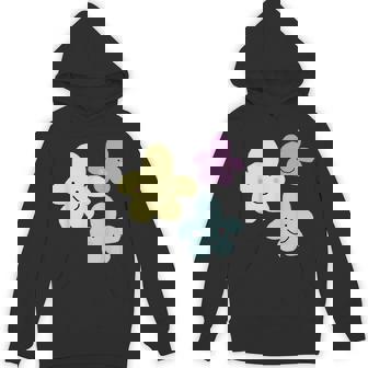スマイリングフラワー イエロー ブルー パープル 楽しい春 パーカー - Kawaiitshirt