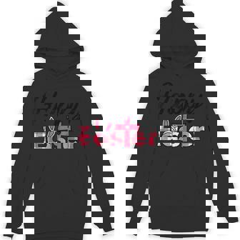 チェック柄ハッピーイースターバニー耳クロスかわいい宗教クリスチャン パーカー - Kawaiitshirt