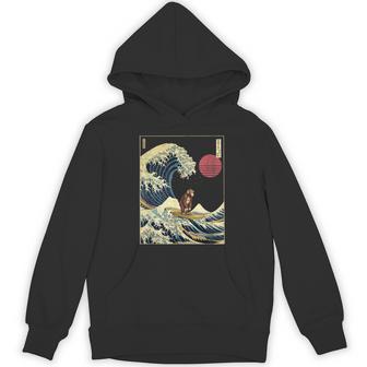 チンパンジー 神奈川波 おもしろサーフアニマル パーカー - Kawaiitshirt