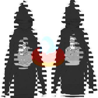 ドーナツに喰われるサメ さめ かわいい ゆるい イラスト シュール おもしろ 鮫 シャーク パーカー - Kawaiitshirt