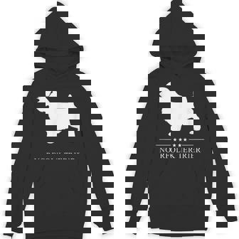 ノーフォークテリア犬の白いシルエット パーカー - Kawaiitshirt