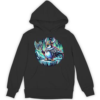 バイキング ペンギン ヘルメット 斧 ポーラーライト パーカー - Kawaiitshirt