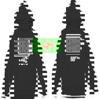 バッテリー100シャツ残量バッテリーフルパワーバッテリーフル。 長袖tシャツ パーカー - Kawaiitshirt