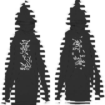 フクロウ ミニマリストバッジ パッチラインアート パーカー - Kawaiitshirt