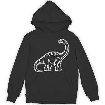 ブラキオサウルス ミニマリスト バッジ パッチライン アート 恐竜 パーカー - Kawaiitshirt