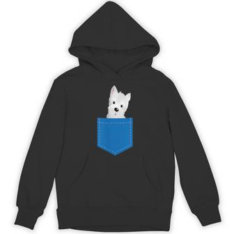 ポケットに犬のウェスティ犬テリアフロントポケット胸 パーカー - Kawaiitshirt