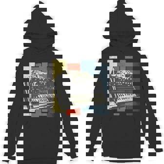 モジュラー シンセサイザー キーボード テクノ ビンテージ アナログ 猫 長袖tシャツ パーカー - Kawaiitshirt