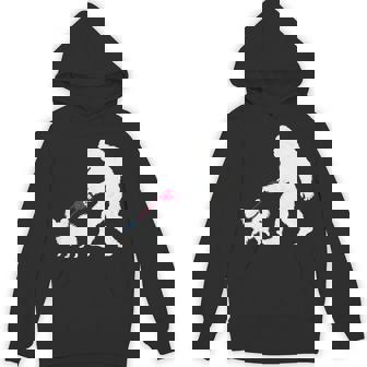 レトロ ビッグフット ウォーキング パピヨン 犬 面白い サスカッチ 長袖tシャツ パーカー - Kawaiitshirt