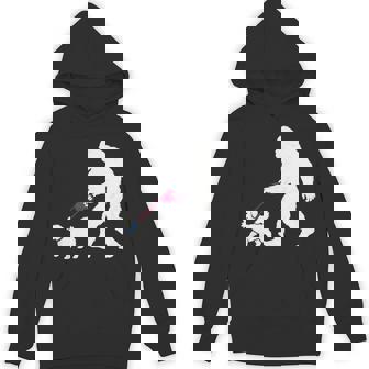 レトロ ビッグフット ウォーキング マルチーズ 犬 面白い サスカッチ 長袖tシャツ パーカー - Kawaiitshirt