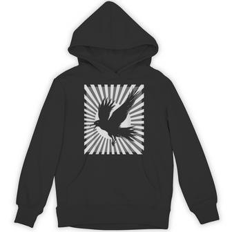 レトロなカラスの美学 日本の旭日旗 黒カラス パーカー - Kawaiitshirt