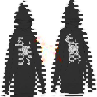 ワイヤーフォックステリア 水彩フラワーデザイン 長袖tシャツ パーカー - Kawaiitshirt