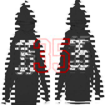 ヴィンテージナンバー 35 ホワイトレッドスポーツ代表チームナンバー 35 パーカー - Kawaiitshirt