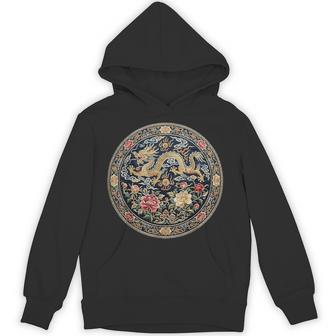中国刺繍柄 龍 竜 ドラゴン 中国 清朝 ドラマ 牡丹 パーカー - Kawaiitshirt