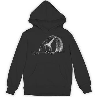 巨大アリクイ ラインアート 野生動物 図面デザイン パーカー - Kawaiitshirt
