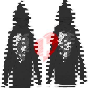 日本 スイス ハート 日本国旗 スイス国旗 ハート 長袖tシャツ パーカー - Kawaiitshirt