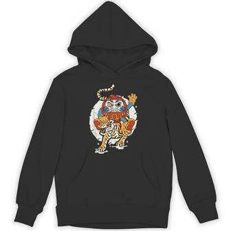 日本のトラ ラッキーだるま人形 日本の伝統 パーカー - Kawaiitshirt
