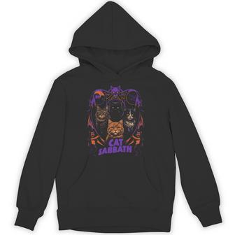 猫 安息日 猫 ヘビー ロック バンド パロディ 長袖tシャツ パーカー - Kawaiitshirt