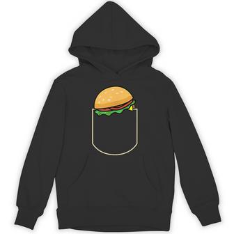 面白いハンバーガー ポケット入り ギフト チーズバーガー ポケット パーカー - Kawaiitshirt