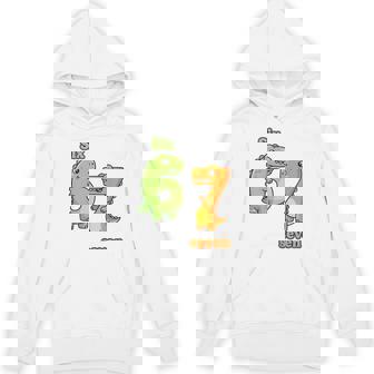 67 Six Seven Dinosaur T-Rex Toddler Kids 67 Boys Unisex Hoodie | Mazezy
