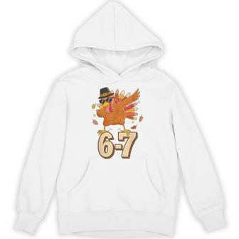 67 Thanksgiving Turkey Dabbing Six Seven Meme Hoodie - Thegiftio UK