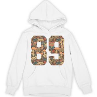 89 ナンバー コテージコア マッシュルーム レトロ フラワー裏側に パーカー - Kawaiitshirt