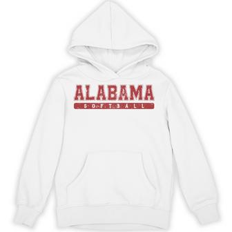 Alabama Softball Red Vintage Text Hoodie - Thegiftio UK