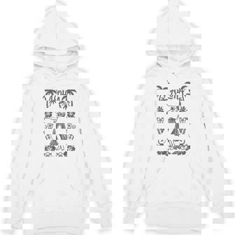 Aloha ハワイ ダンサー ヤシの木 ハイビスカス ウクレレ ルアウ ラインアート パーカー - Kawaiitshirt