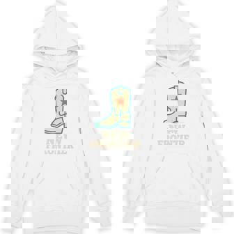 Americana Cowboy Boot Star New Frontier Modern Western Vibes Premium Unisex Hoodie | Mazezy