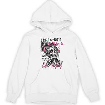 I Asked Myself If I'm Ok And We Both Started Laughing Humor Hoodie - Thegiftio UK