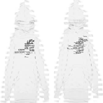 Austria Map Silhouette Cities Towns Travel Vacation Austria Unisex Hoodie | Mazezy