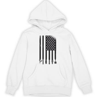 Awesome Barber Usa フラッグ 星 クール コーム ハサミ パーカー - Kawaiitshirt