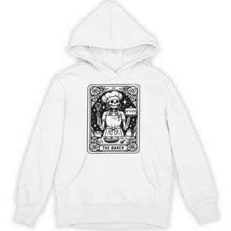 The Baker Tarot Card Skeleton Baking Skull Cook Witchy Chef Hoodie - Thegiftio UK
