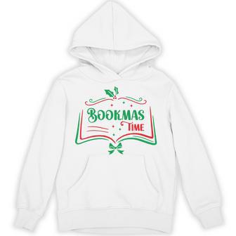 Bookmas Time Reading Book Lover Holiday Print Apparel Tri-Blend Hoodie - Seseable