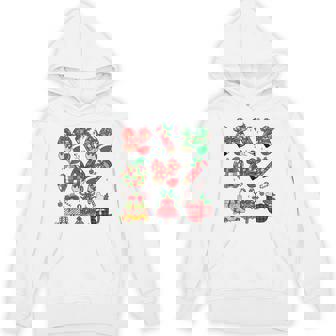 Bow Pencil Apple Xmas Tree Books Teacher Christmas Unisex Hoodie | Mazezy