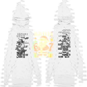 Bruh 67 Six Seven 6 7 Meme Christmas Santa Pajamas Hoodie - Thegiftio
