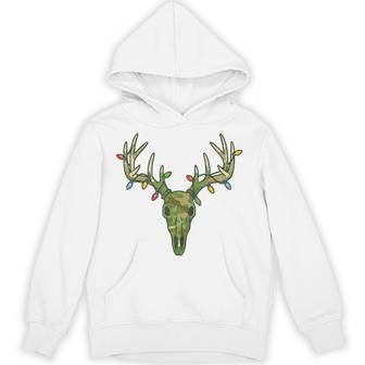 Camo Deer Hunting Christmas Pajama Elk Skull Buck Toddler Unisex Hoodie | Mazezy