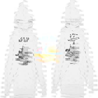 Cape Cod Massachusetts Vintage Watercolor Scenic Travel Unisex Hoodie | Mazezy