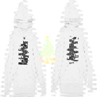 Cats Christmas Tree Lights Holiday Merry Xmas Unisex Hoodie | Mazezy
