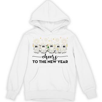 Cheers To The New Year Ghosts Drinking Champagne Nye 2026 Hoodie - Thegiftio UK