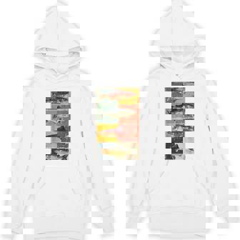 Coastal Ocean Salmon Retro Color Gyotaku Fisherman Aesthetic Unisex Hoodie | Mazezy