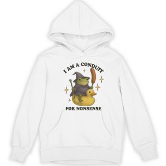 I Am A Conduit For Nonsense Frog Hoodie - Thegiftio UK