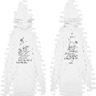 Connecticut United States Minimalist City Travel Souvenir Unisex Hoodie | Mazezy