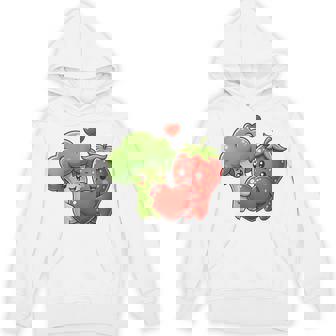 Cute Broccoli And Strawberry Vegan Valentine Couple Unisex Hoodie | Mazezy