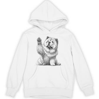 Cute Chow Chow Dog Raising Paw Hoodie - Thegiftio UK