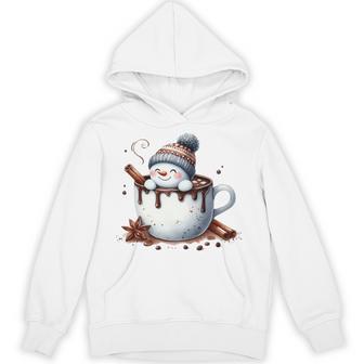 Cute Christmas Hot Chocolate Snowman Hoodie - Monsterry
