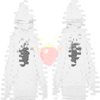 Cute Strawberry Butterflies Strawberry Fruit Graphic Unisex Hoodie | Mazezy